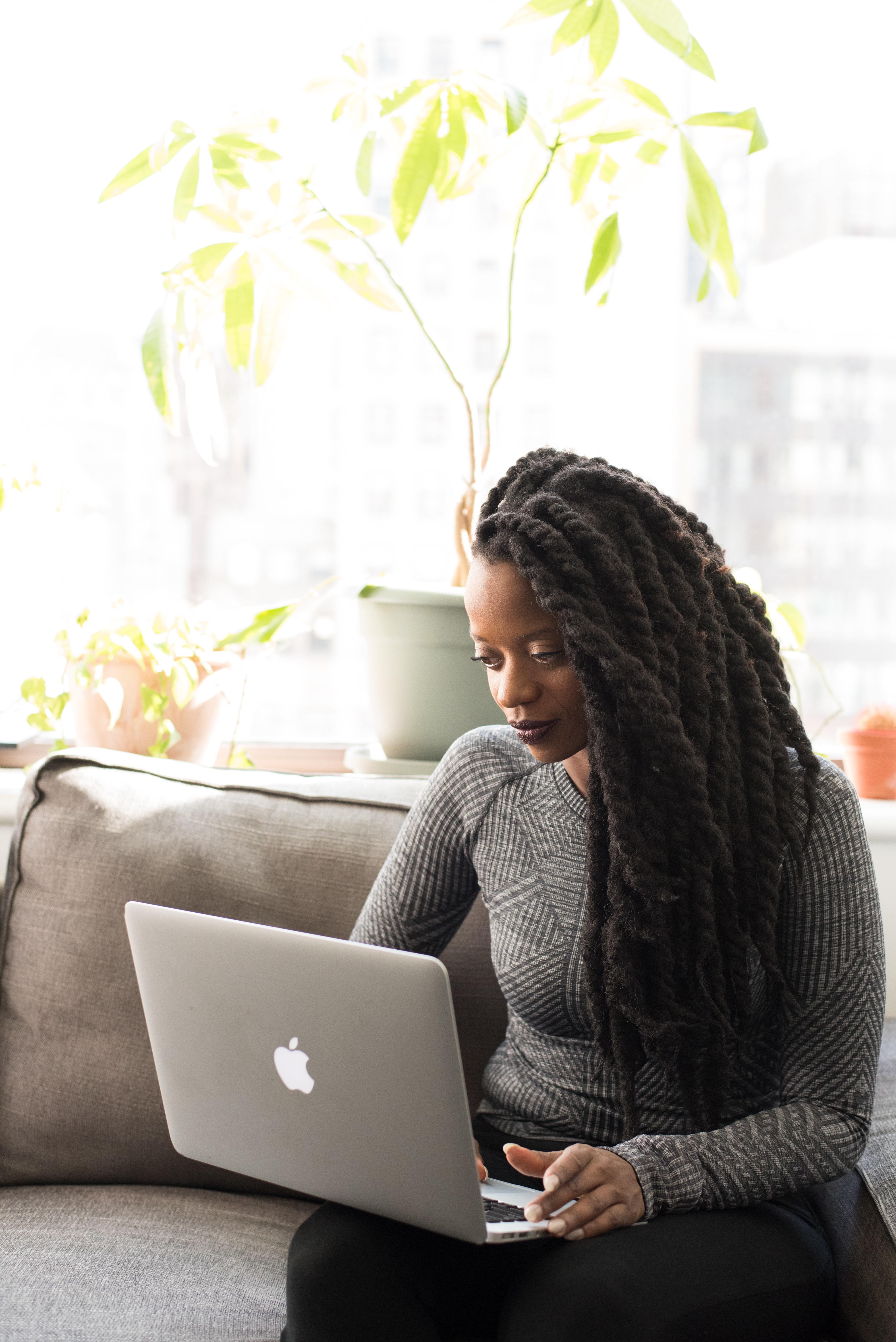 Woman using Telehealth